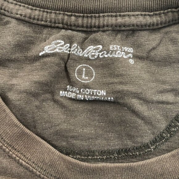 Eddie Bauer Mens T-Shirt Large Green Short Sleeve Classic Casual Cotton Top - Picture 2 of 8